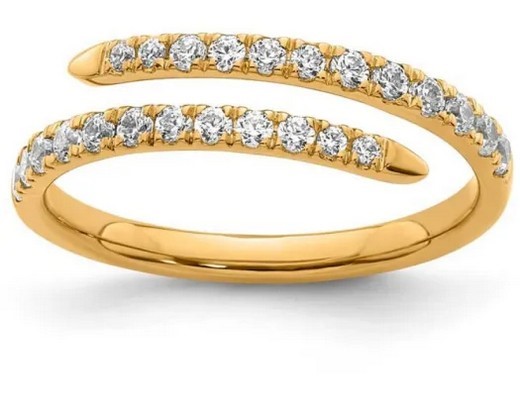 9K YELLOW GOLD 0.40ct F VS LAB DIAMOND SPIRAL RING