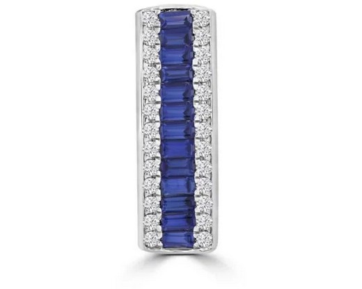 9K WHITE GOLD 0.25CT HI I1 DIAMOND SAPPHIRE PENDANT