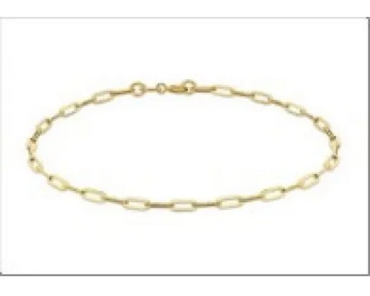 9K Yellow Gold THIN PAPER CHAIN Bracelet 18.5cm