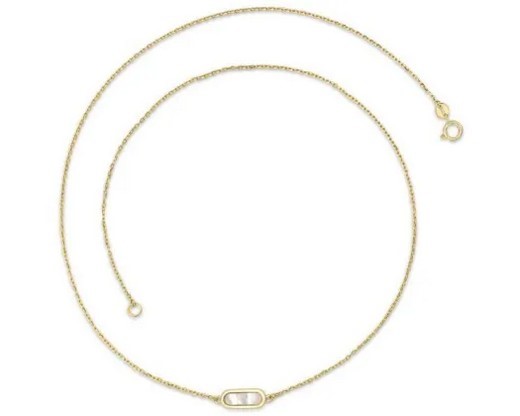 9K YELLOW GOLD MOP NECKLACE 45cm