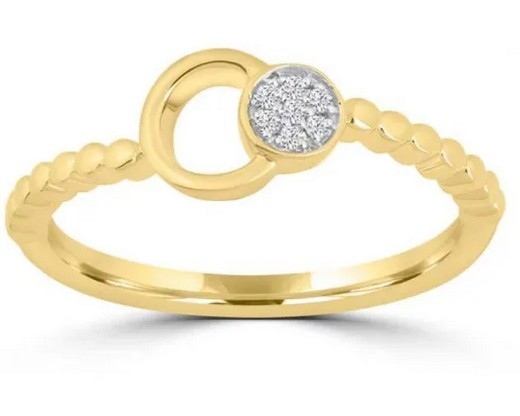 9K Yellow Gold 0.03ct HI SI DIAMOND CIRCLE RING