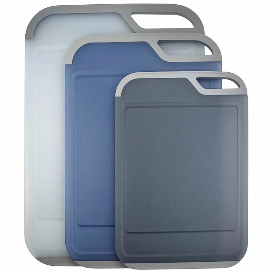 NEOFLAM Translucent Cutting Board 3-Piece Set, Blue.