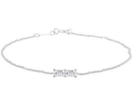 9K WHITE GOLD 0.06CT HI I1 DIAMOND Bracelet 17+2cm
