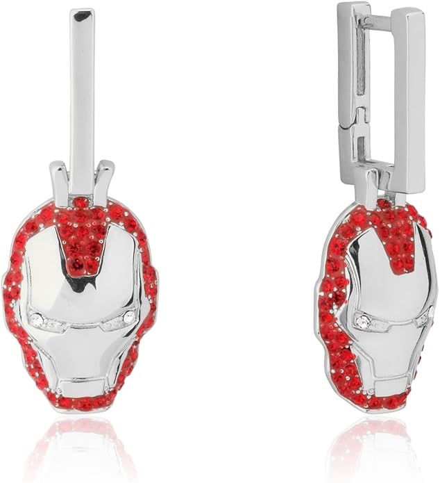 MARVEL Women's Iron-Man Drop Earrings, Silver, 3.5cm. Buyers Note - Discou
