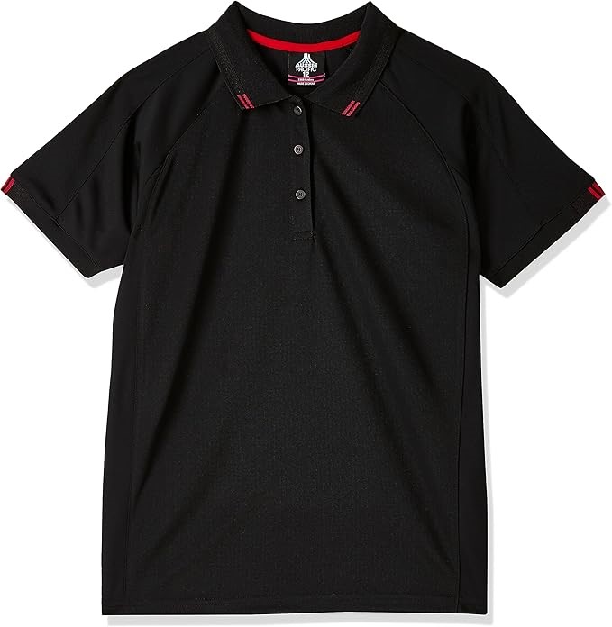 AUSSIE PACIFIC Men's Lady Flinders Polo Shirt, Size 8, Black/Red, 2308. Bu