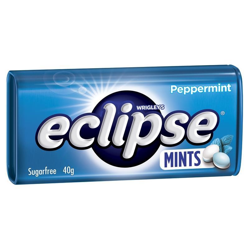 11 x WRIGLEY'S Eclipse Sugar Free Mints, Peppermint, 40g. Best Before: 12/2