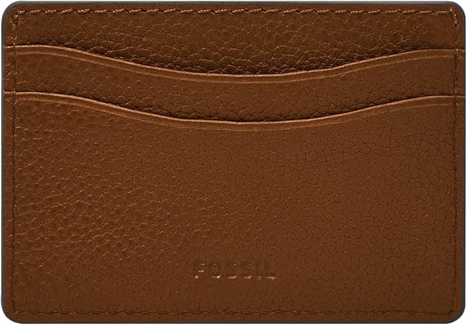 FOSSIL Anderson CC Leather Card Case, Medium Brown. Buyers Note - Discount