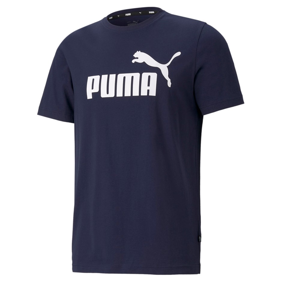PUMA Men's Essential Logo Tee, Size 2XL, Cotton/Polyester, Peacoat (06).