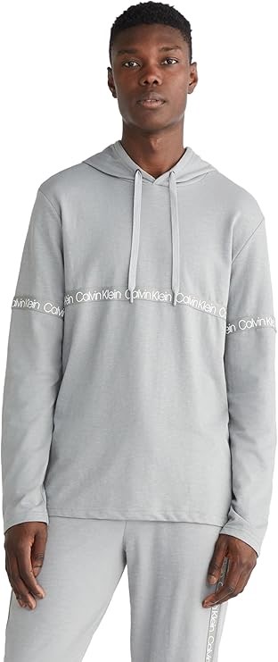 CALVIN KLEIN Men's L/S Hoodie, Size S, Wolf Grey (020), NP2386O. RRP: $89.9