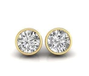 18KGF/Italy Stamped Yellow Gold Filled Earring & Simulated Diamonds VVS1