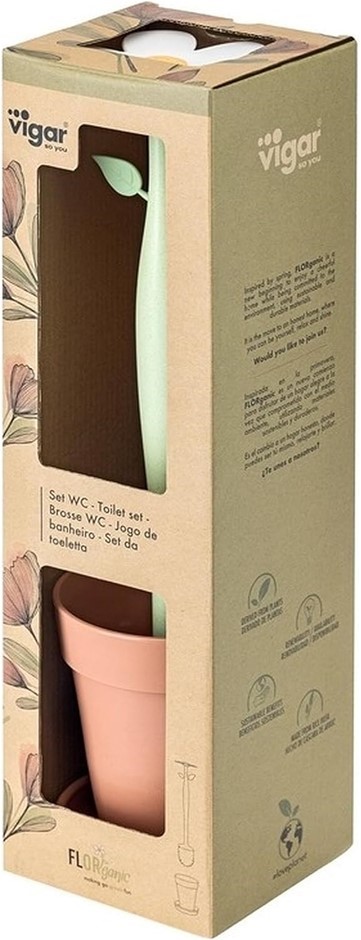 VIGAR Florganic Toilet Brush & Holder Set. NB: Damaged box