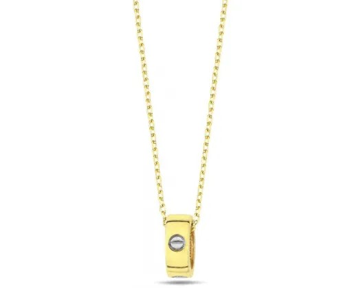 9K Yellow Gold Lock Necklace 41-43Cm