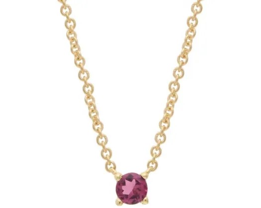 9K Yellow Gold Garnet Claw Necklace 40-45Cm