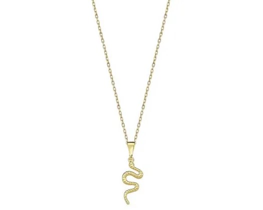 <B>9K Yellow Gold Snake Necklace 40-45Cm</B><P>