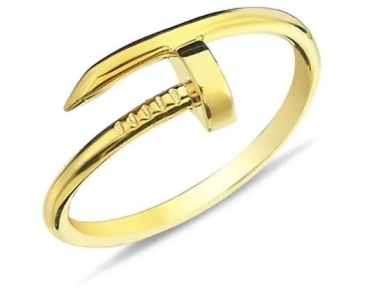 <B>9K Yellow Gold Nail Ring</B><P>