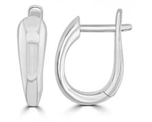 9K White Gold Solid Tapered Hoops