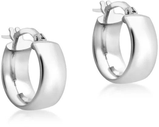 9K White Gold Hlw Hoop Earrings 14Mm