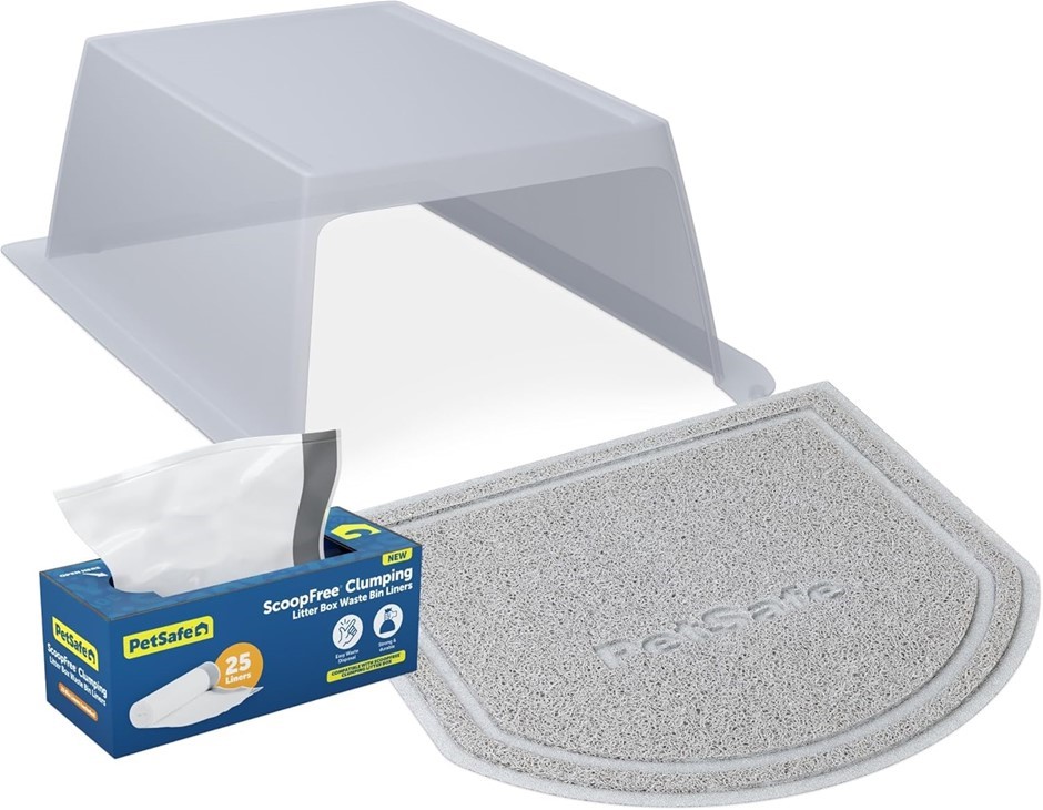 PETSAFE ScoopFree Clumping Automatic Self Cleaning Cat Litter Box Hood and