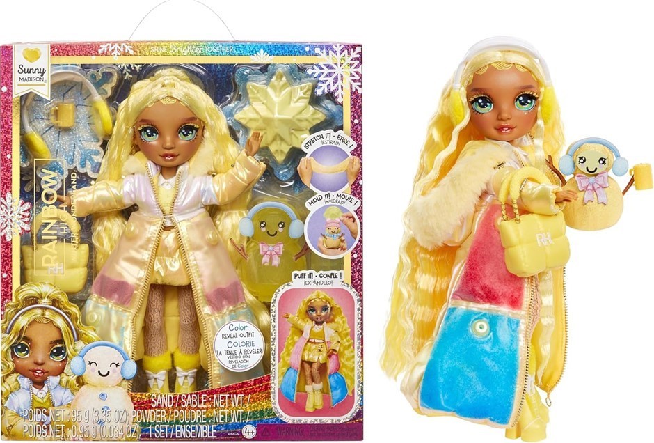 RAINBOW HIGH Winter Wonderland - Sunny (Yellow) - 28 cm Fashion Doll, with