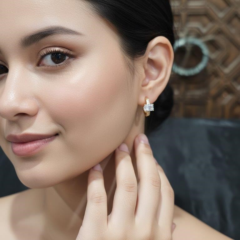 18K/Italy  Gold Filled Earring -(stamped 18K/Italy)-Warranty Quality