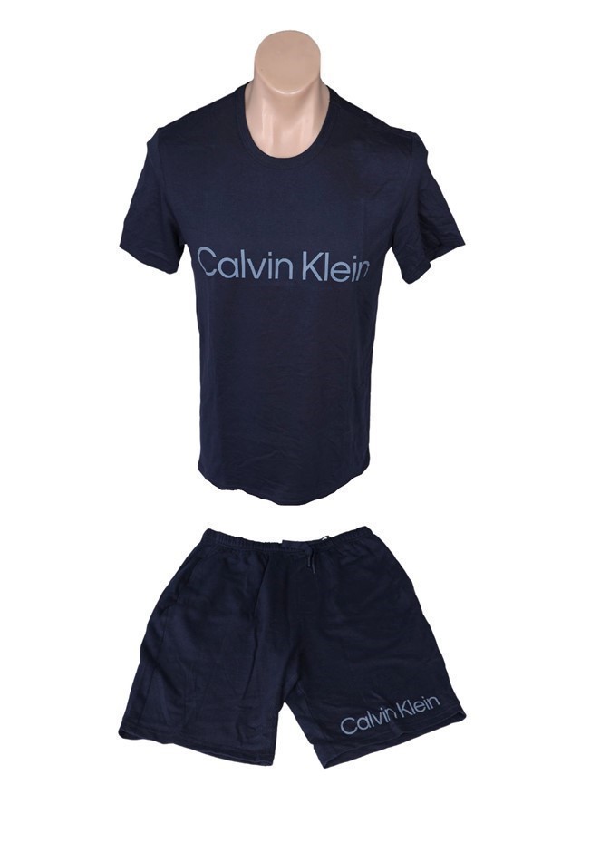 2pc CALVIN KLEIN Men's PJ Set, Size M, 60% Cotton, Dark Blue, NP2801S. Buy