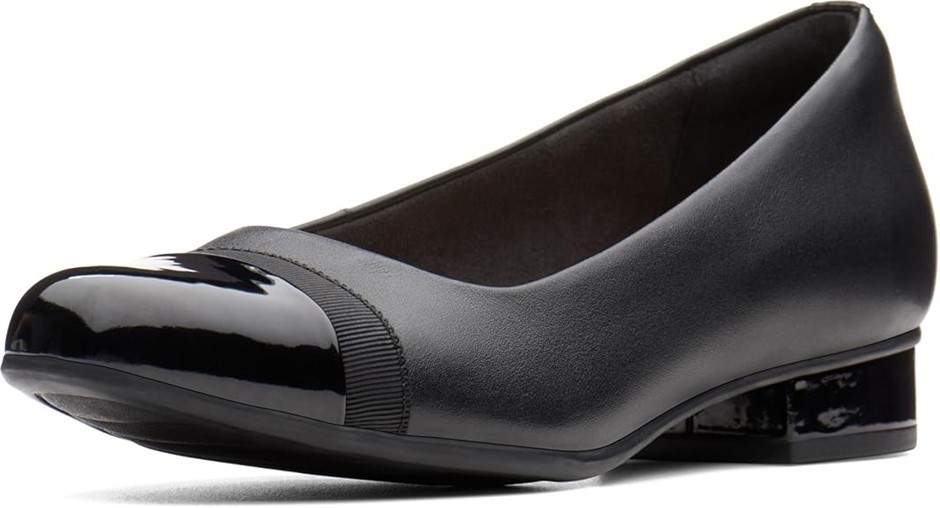 CLARKS Womens Juliet Monte Fashion Sandals Pump, Size 8.5 US, Black Leather