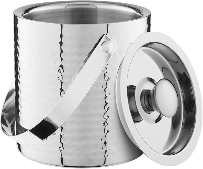 MAXWELL & WILLIAMS Cocktail & Co Lexington Hammered Ice Bucket 1.5L Silver
