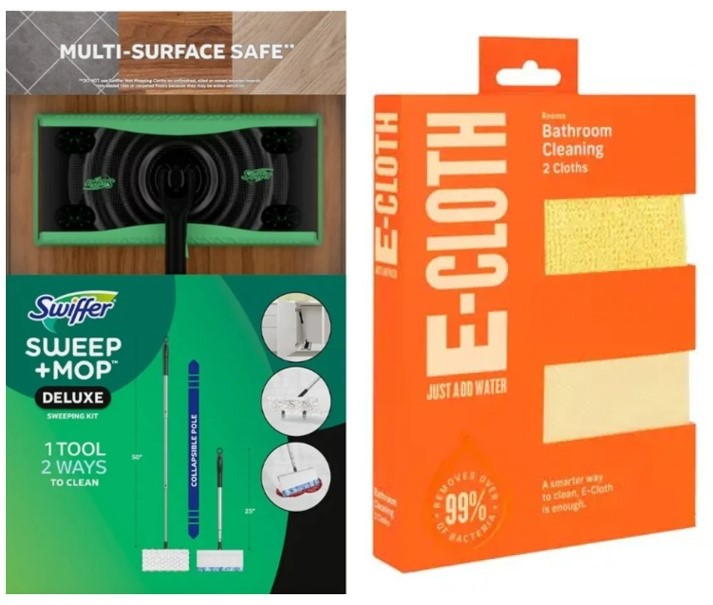 BUNDLE of 2: SWIFFER Sweep and Mop Deluxe Starter Kit (21 Wet, 17 Dry Cloth