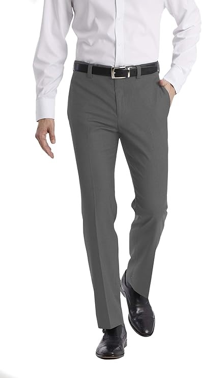 CALVIN KLEIN Men's Modern Fit Dress Pant, Size 32W x 34L, Medium Grey, JINN