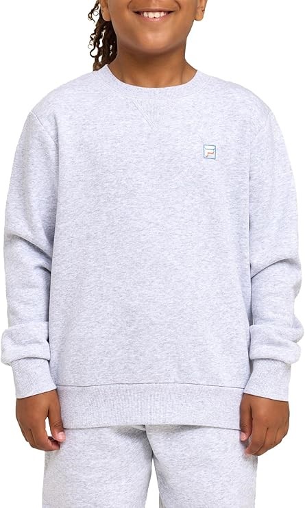 FILA Youth Unisex Cali Crew, Size 12, Light Grey Marle (039), ABW3867. RRP: