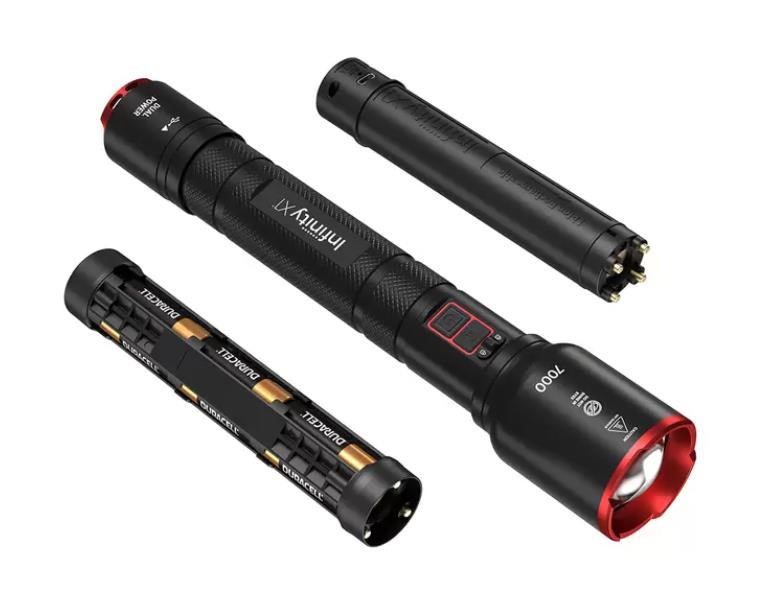 INFINITY X1 7000 Lumen Dual Power Rechargeable Flashlight. N.B: Not in orig