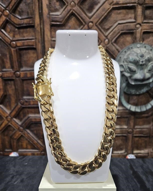 18KGold Plated/Italy Yellow  Chain- (Stamped) -16mm-55cm