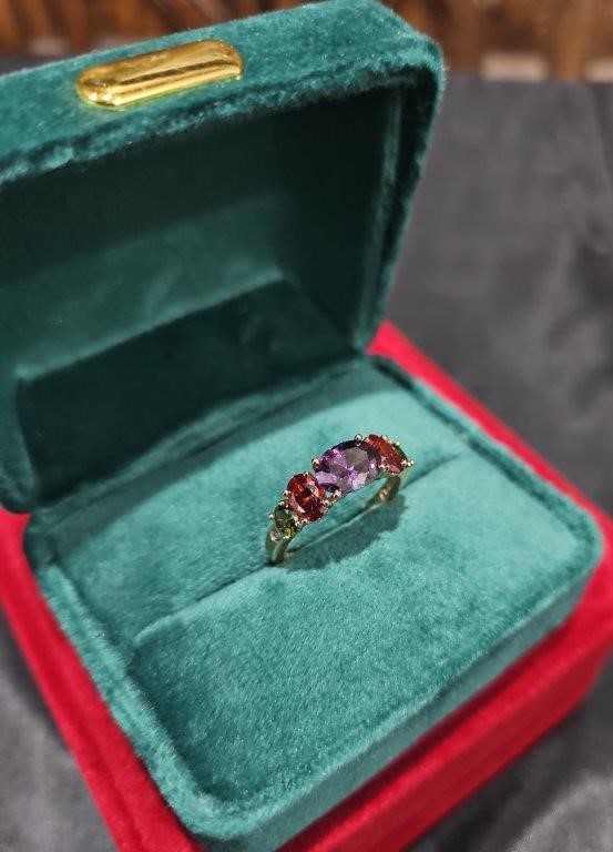 18K/Italy 3.5ctw Oval Yellow Gold Filled Ring(Stamped)Warranty Quality-10US