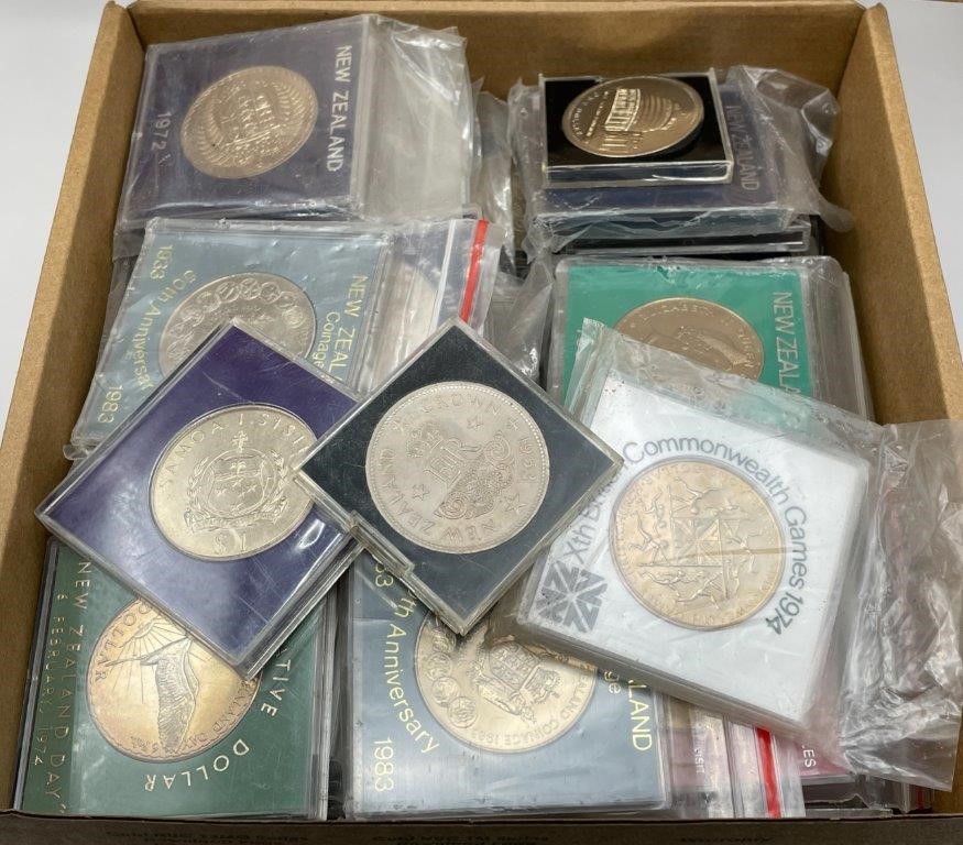 Approx. 72 x Assorted NZ & Western Samoa Commemorative Coins
