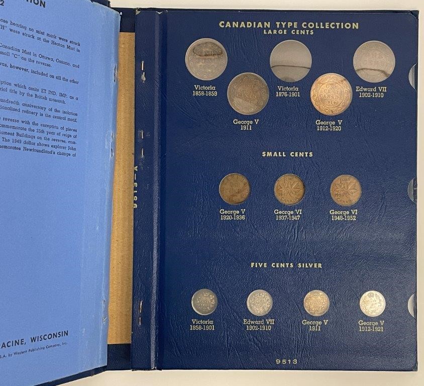 Approx. 44 x Assorted Canada Type Set Coins 1858-1952