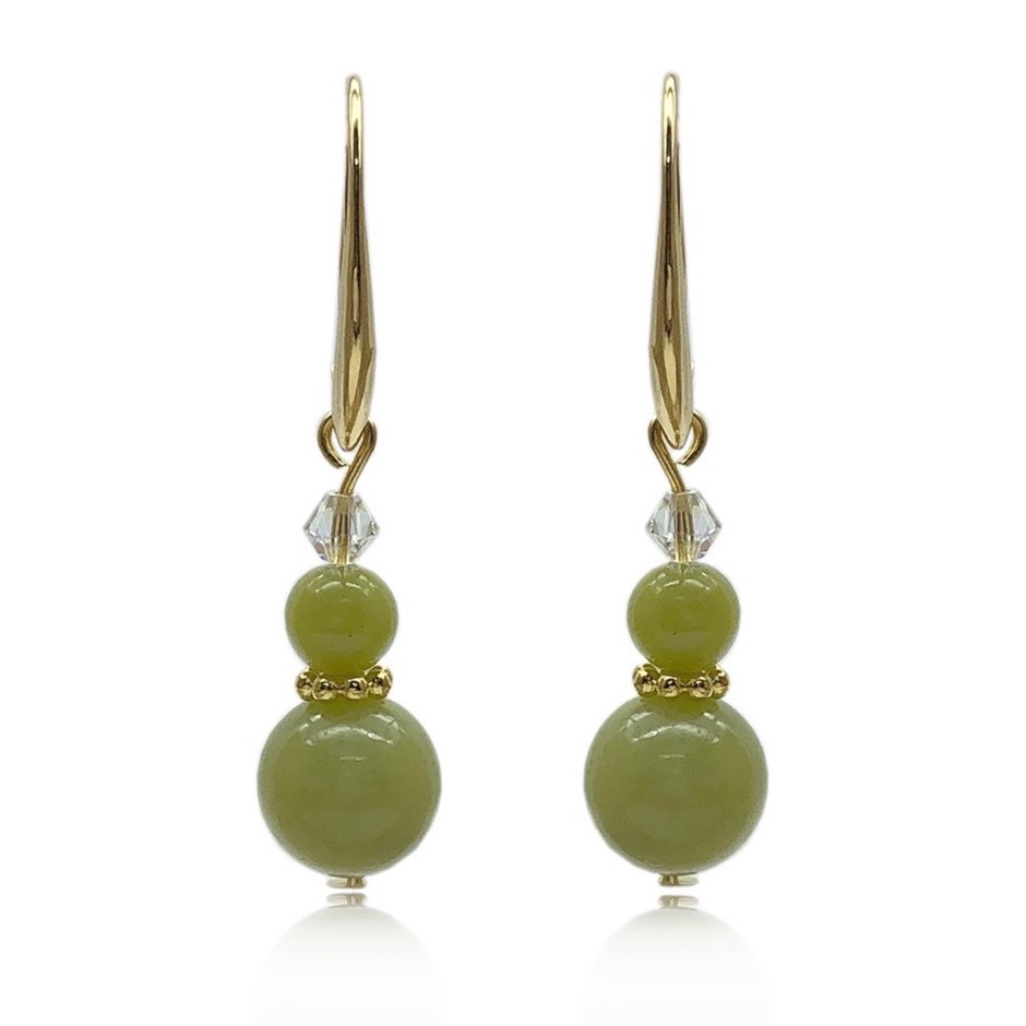 Peridot Gemstones & Swarovski® Crystal Earrings