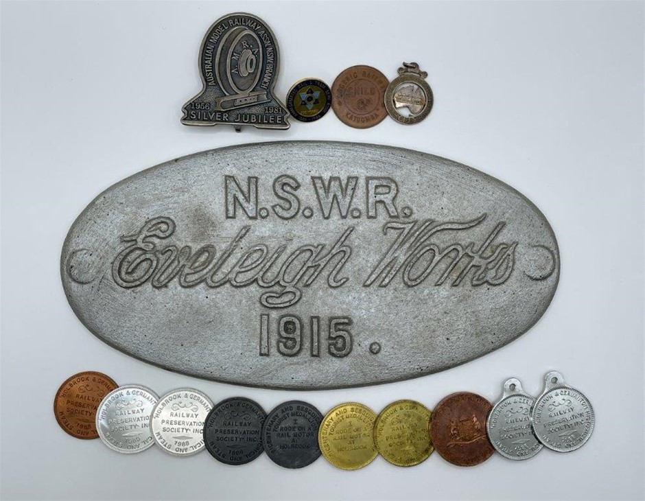 Approx. 15 x Asstd AU Railway Memorabilia badges, medals, medallions