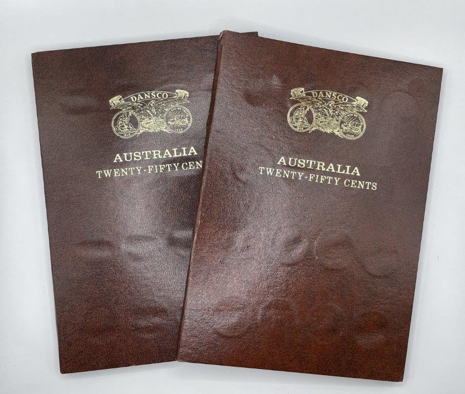 2 x Dansco Australia, Twenty - Fifty Cent Pairs, Both Incomplete