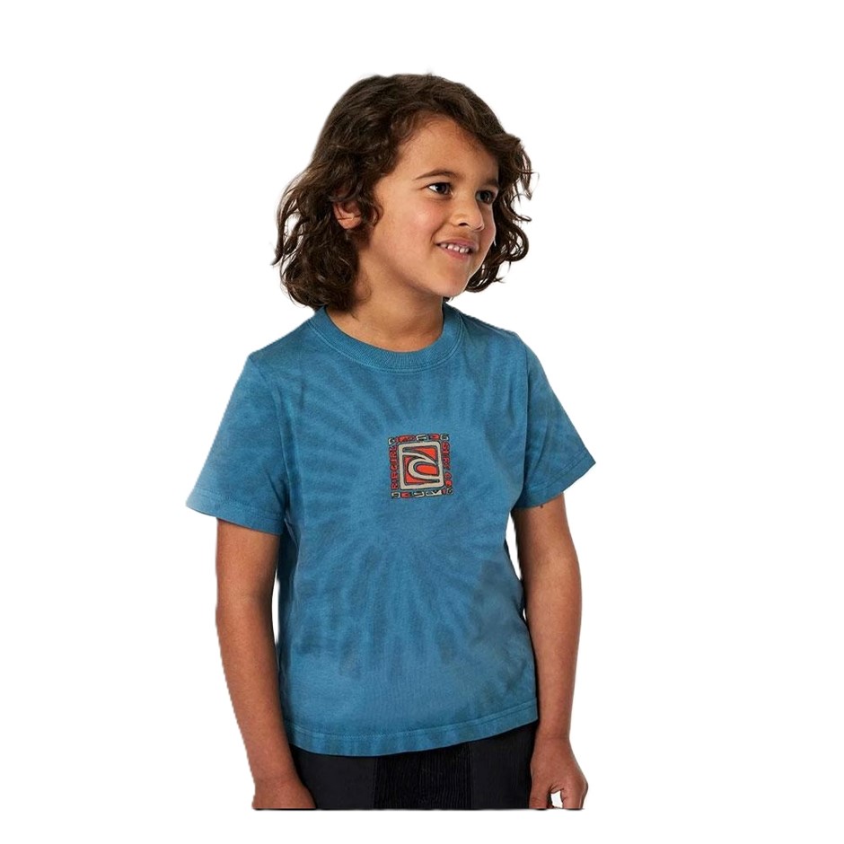 2 x RIP CURL Boy's Tube Tie Dye Short Sleeves Tee, Size 3-4, Ocean. RRP: $3