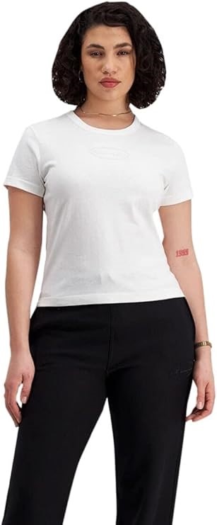 CHAMPION Women's Heritage Slim T-Shirt, Size XS, White, CTA9N.  Buyers Note