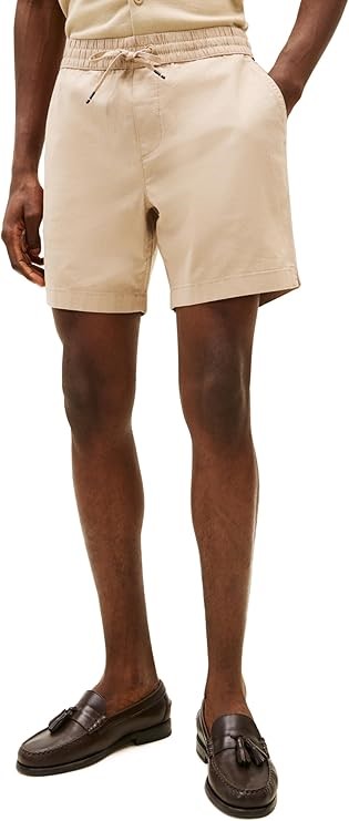 TOMMY HILFIGER Men's Pull-On Cotton-Linen Short, Size XL, Beige, XM04343. R