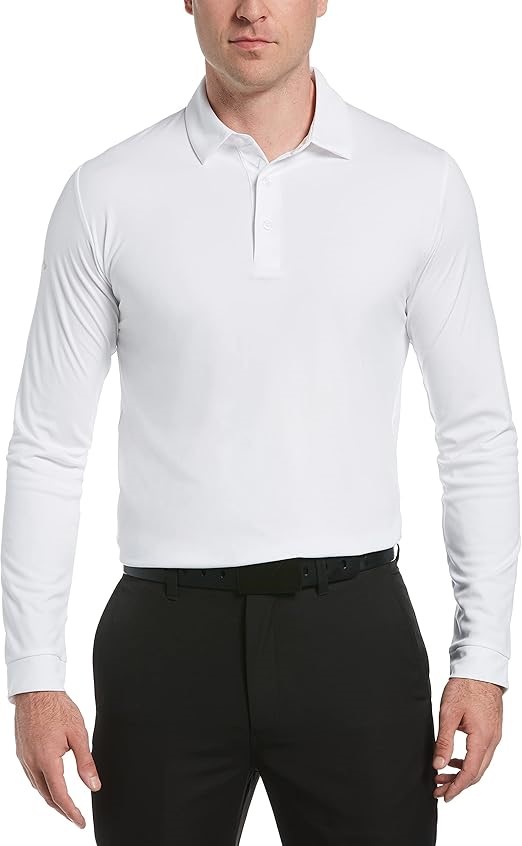 CALLAWAY Men's Swing Tech Essential Long Sleeve Golf Polo Shirt, Size 2XL,