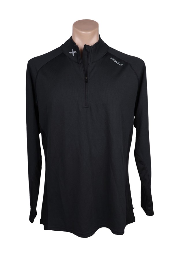 2 x 2XU Women's Long Sleeve Zip Polo Shirt, Size 3XL, Black/Reflective. Bu