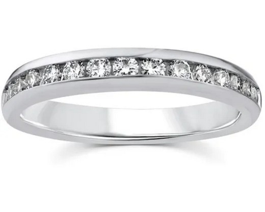 9K WHITE GOLD 0.50ct F VS LAB DIAMOND CHANNEL SET BAND