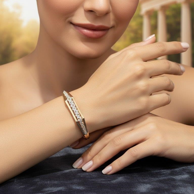 18k Yellow Gold Filled bangle -(stamped 18k/Italy)