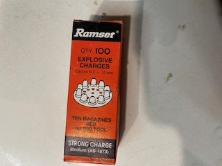 Ramset Explosive Chargers for Nail Gun