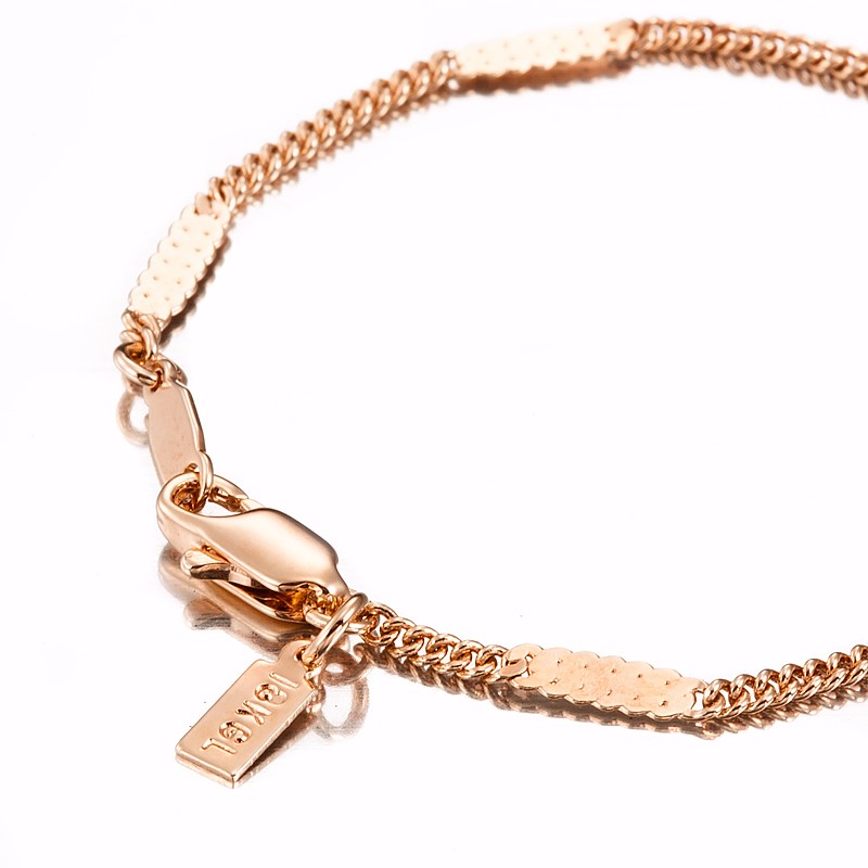 BIJ'OR-18ct Heavy Rose Gold Plated 4.5" Saskia Link Child Bracelet,RRP $59