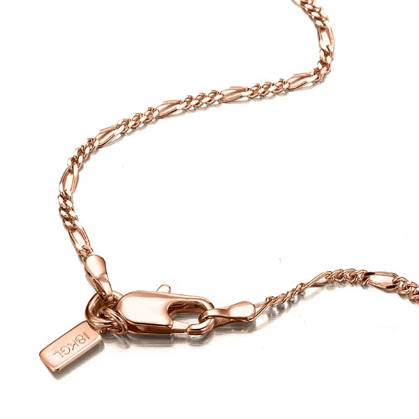 BIJ'OR-20" 18ct Heavy Rose Gold Plated Fine Figaro Chain Necklace,RRP $79