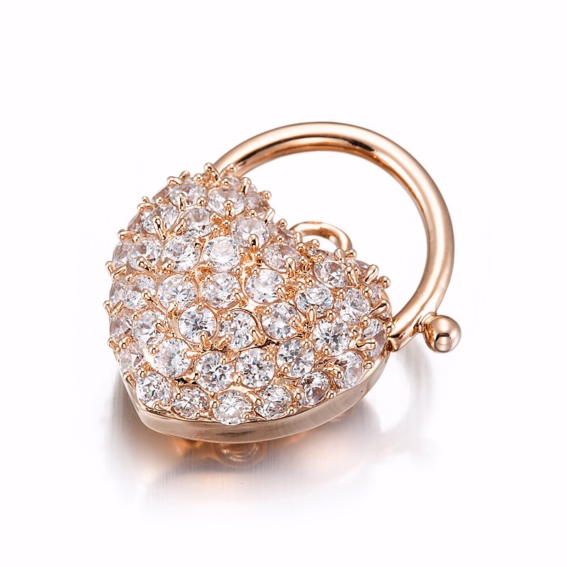 BIJ'OR-18ct Heavy Rose Gold Plated Crystal Heart Locket - USA,RRP $79