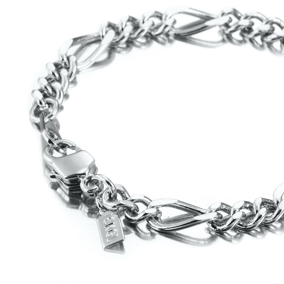 BIJ'OR-5" 925 Sterling Plated Figaro Child Bracelet with Clasp,RRP $30